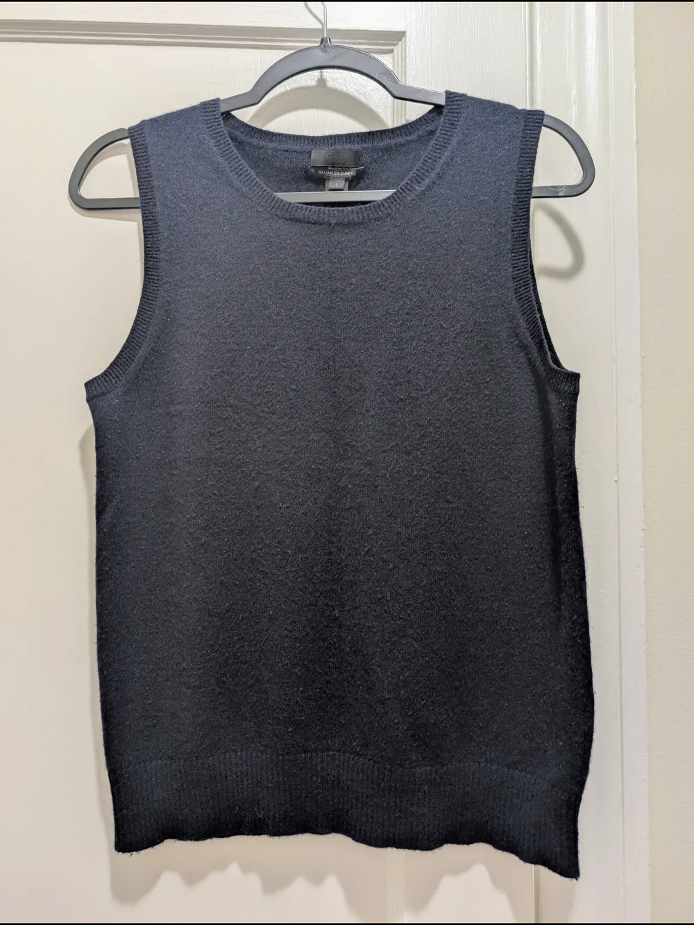 J Crew, Navy Blue, Cashmere, Women's Fine Knit Sleeveless Vest
